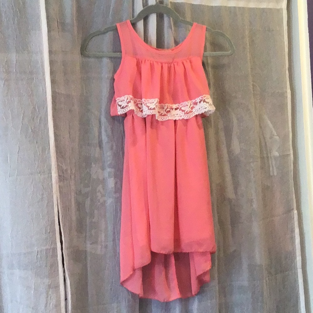 Hot pink dress with lace